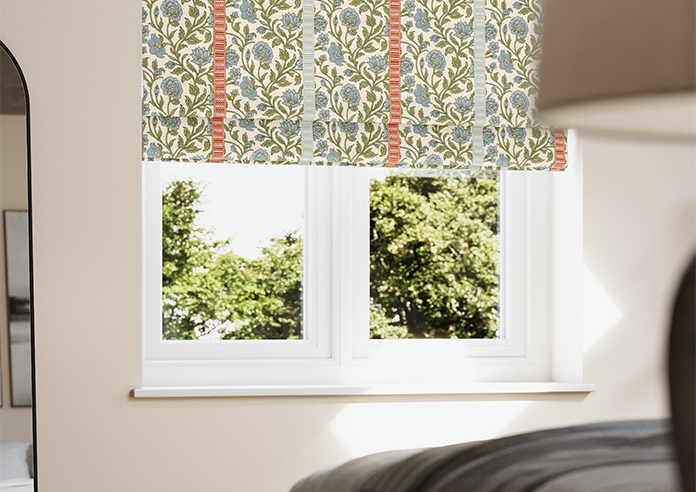 Petal & Block Latika Stripe, Neem - Twist&Fit Roman Blind - Image 5